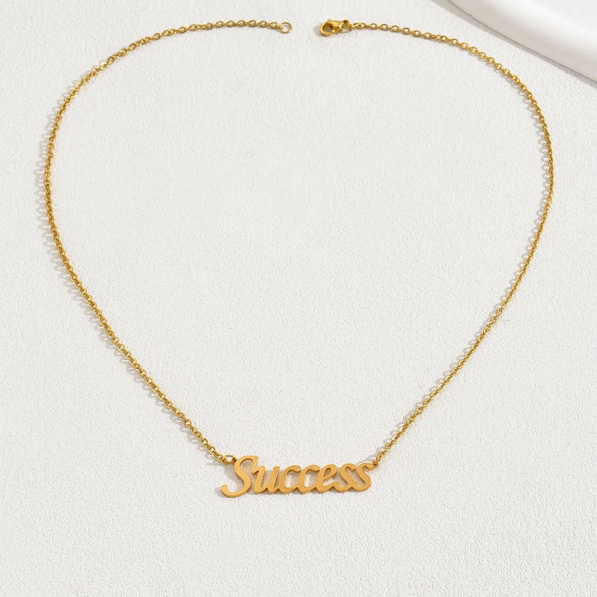 Casual Simple Style Letter Stainless Steel Plating 18K Gold Plated Necklace_colorza_6