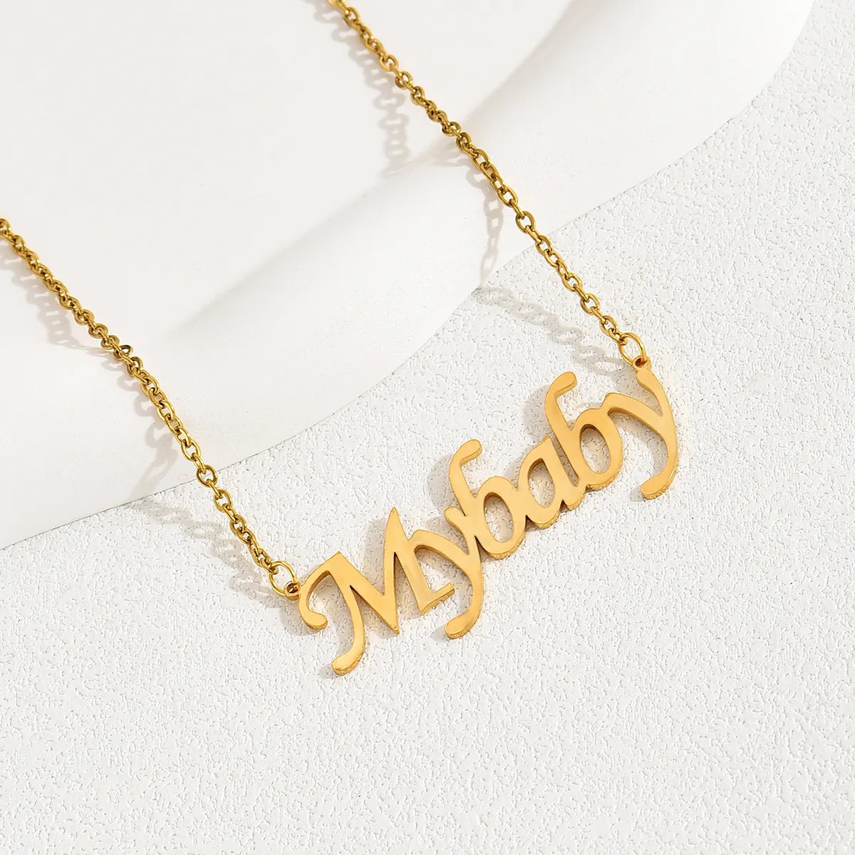 Casual Simple Style Letter Stainless Steel Plating 18K Gold Plated Necklace_colorza_7