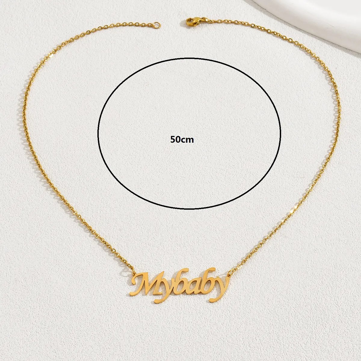 Casual Simple Style Letter Stainless Steel Plating 18K Gold Plated Necklace_colorza_8