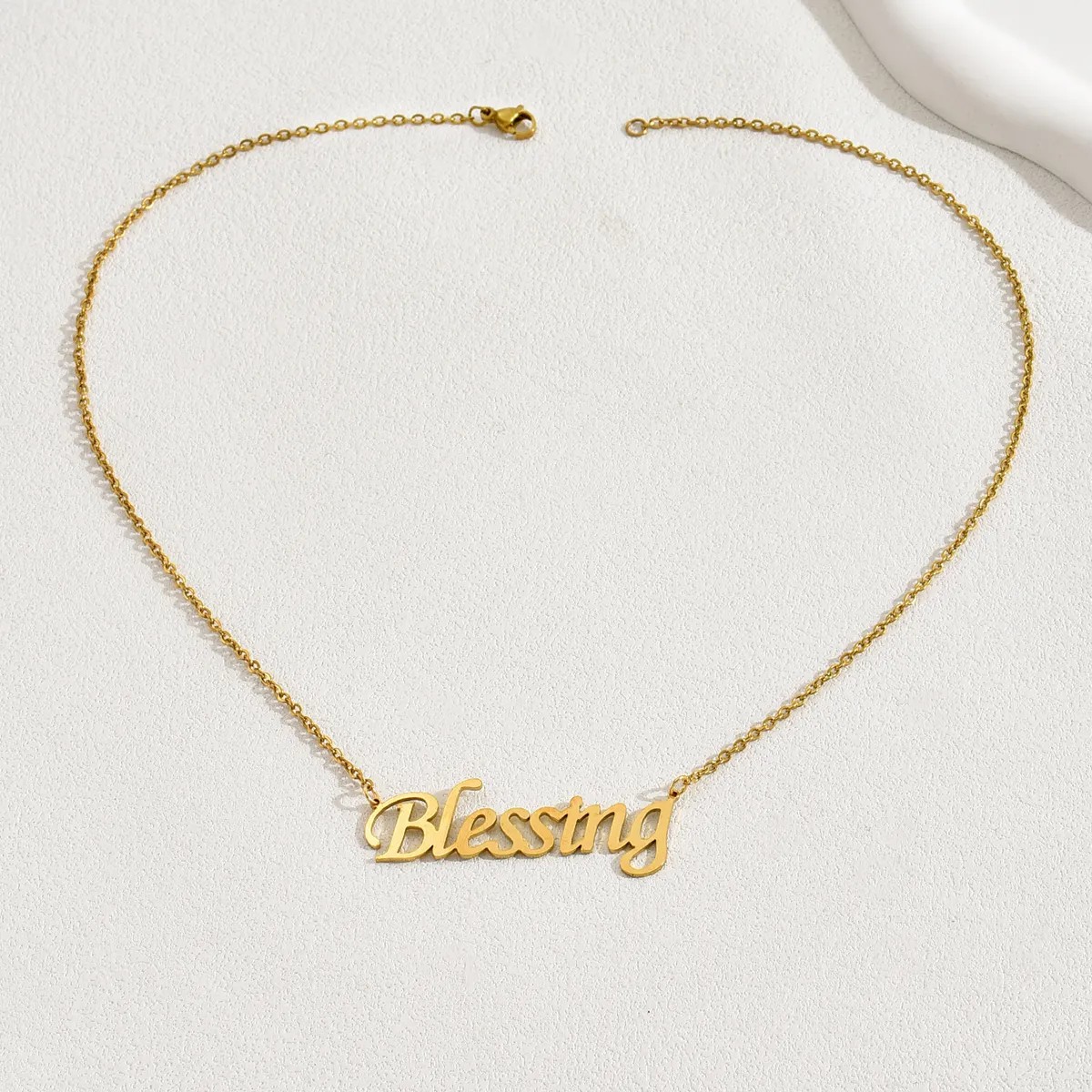 Casual Simple Style Letter Stainless Steel Plating 18K Gold Plated Necklace_colorza_16