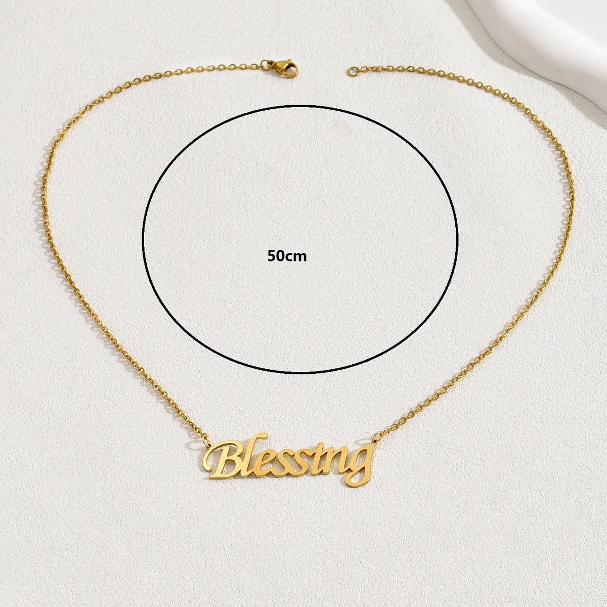 Casual Simple Style Letter Stainless Steel Plating 18K Gold Plated Necklace_colorza_17