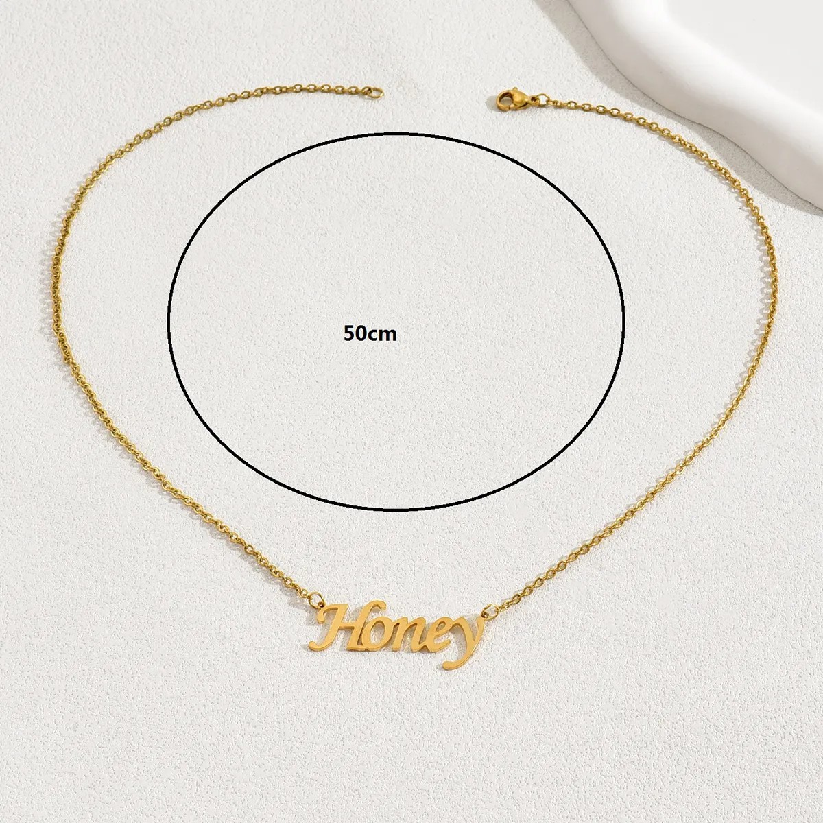Casual Simple Style Letter Stainless Steel Plating 18K Gold Plated Necklace_colorza_18