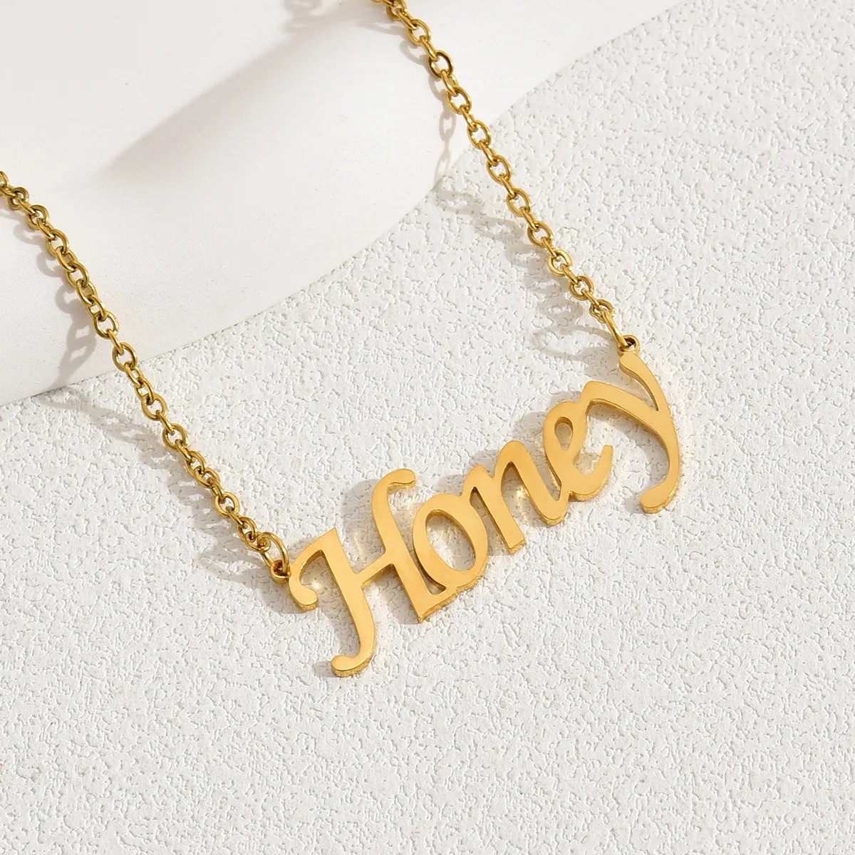 Casual Simple Style Letter Stainless Steel Plating 18K Gold Plated Necklace_colorza_19