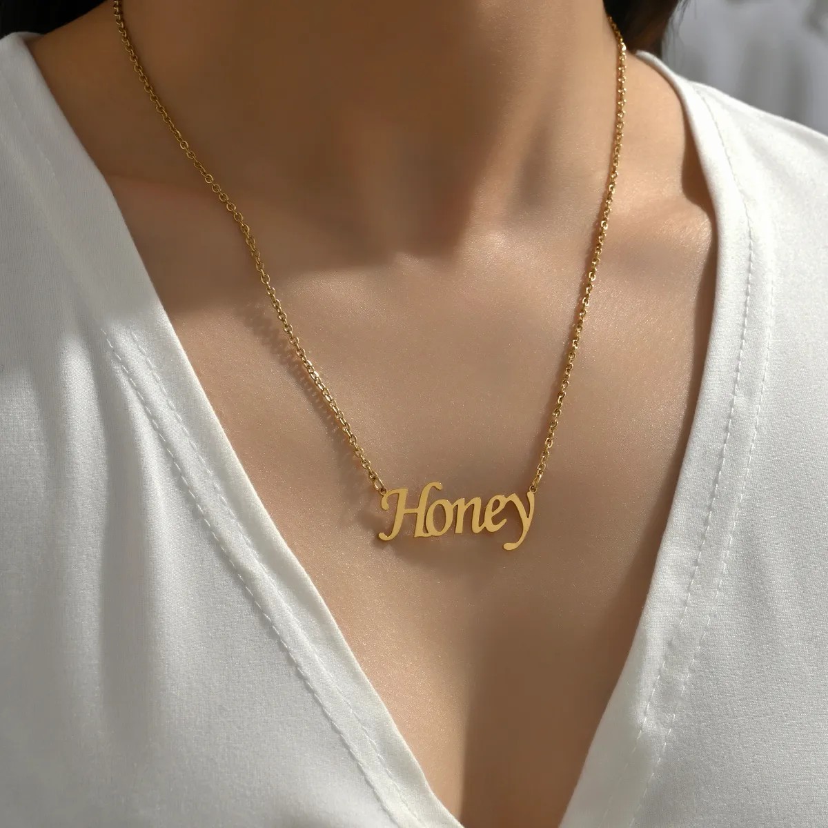 Casual Simple Style Letter Stainless Steel Plating 18K Gold Plated Necklace_colorza_20