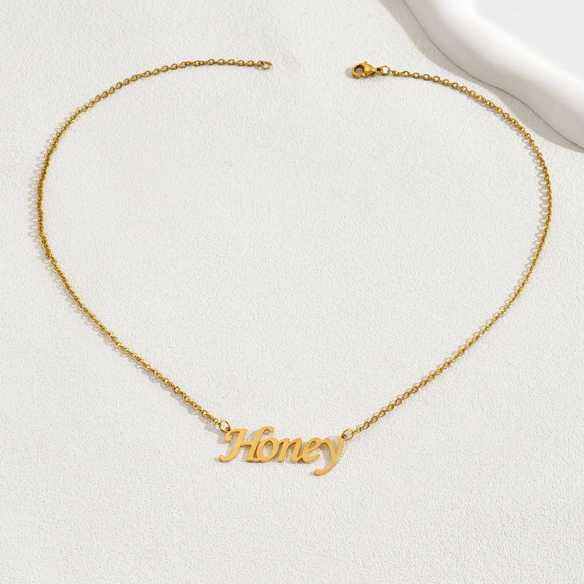Casual Simple Style Letter Stainless Steel Plating 18K Gold Plated Necklace_colorza_21