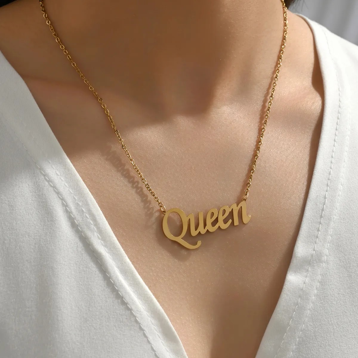 Casual Simple Style Letter Stainless Steel Plating 18K Gold Plated Necklace_colorza_24