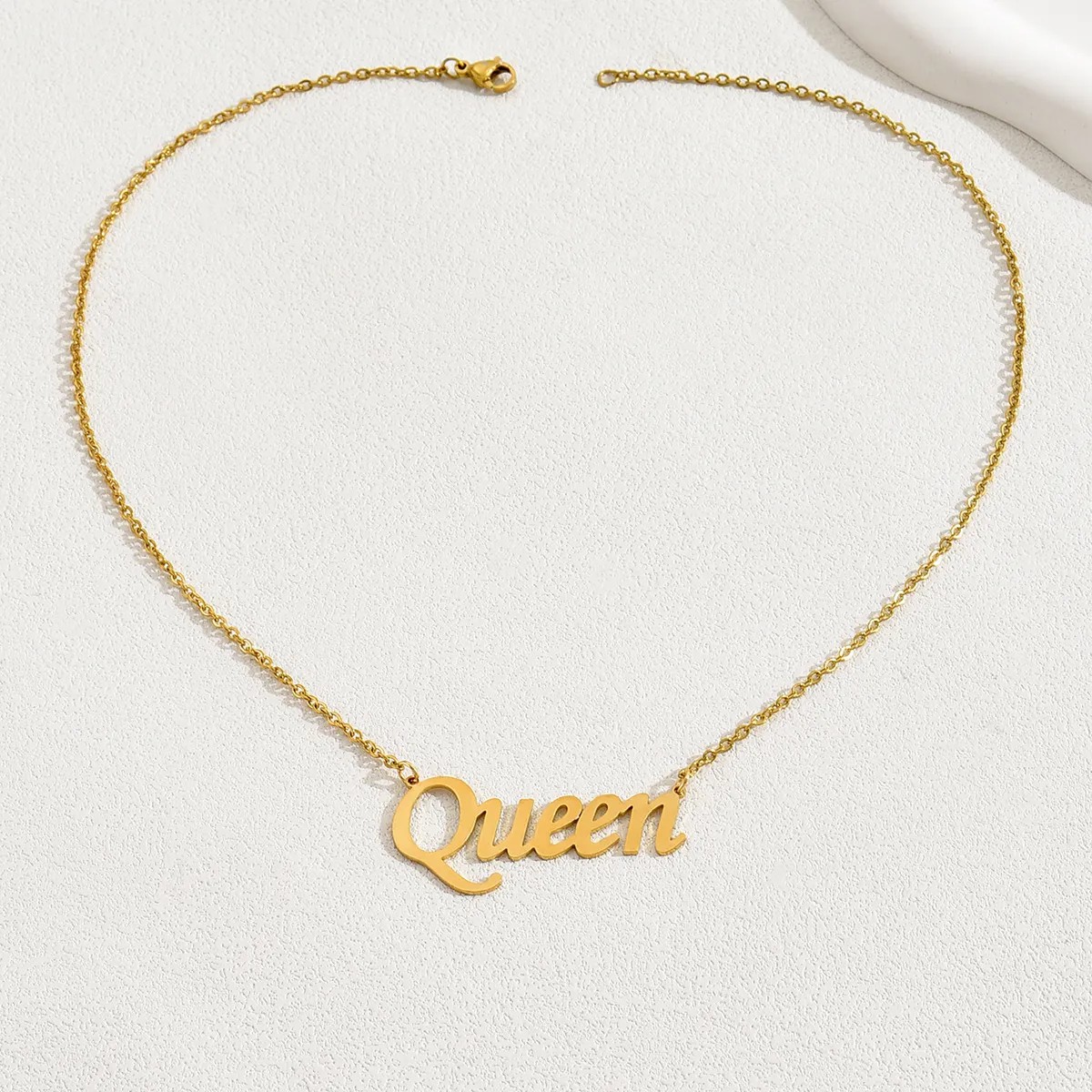 Casual Simple Style Letter Stainless Steel Plating 18K Gold Plated Necklace_colorza_26