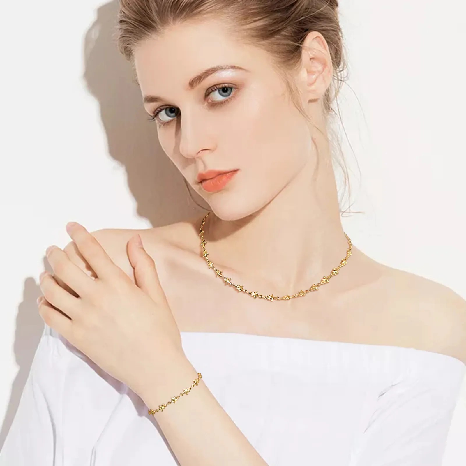 INS Style Simple Style Cross Solid Color Stainless Steel Plating 18K Gold Plated Necklace_colorza_2