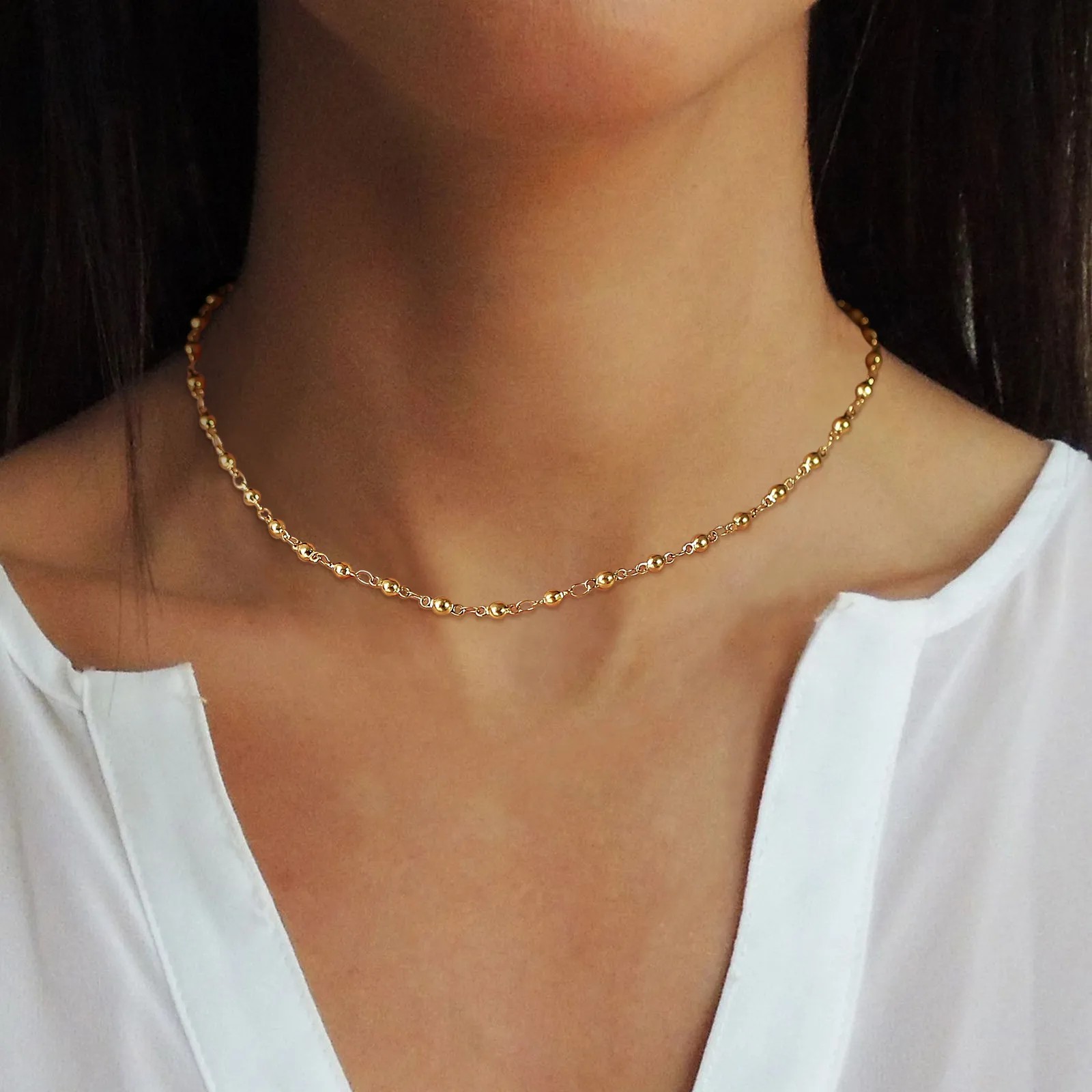 INS Style Simple Style Cross Solid Color Stainless Steel Plating 18K Gold Plated Necklace_colorza_4