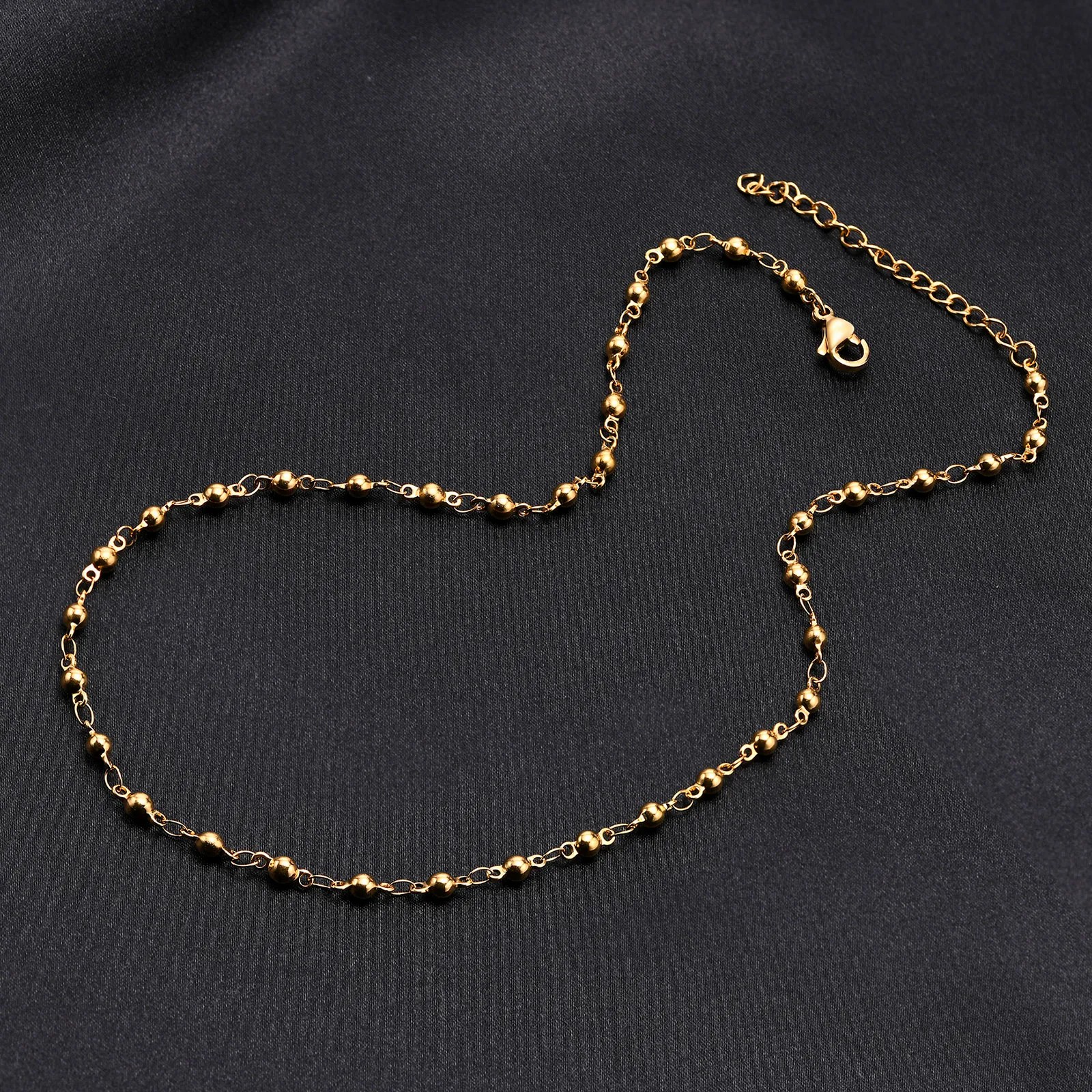 INS Style Simple Style Cross Solid Color Stainless Steel Plating 18K Gold Plated Necklace_colorza_5