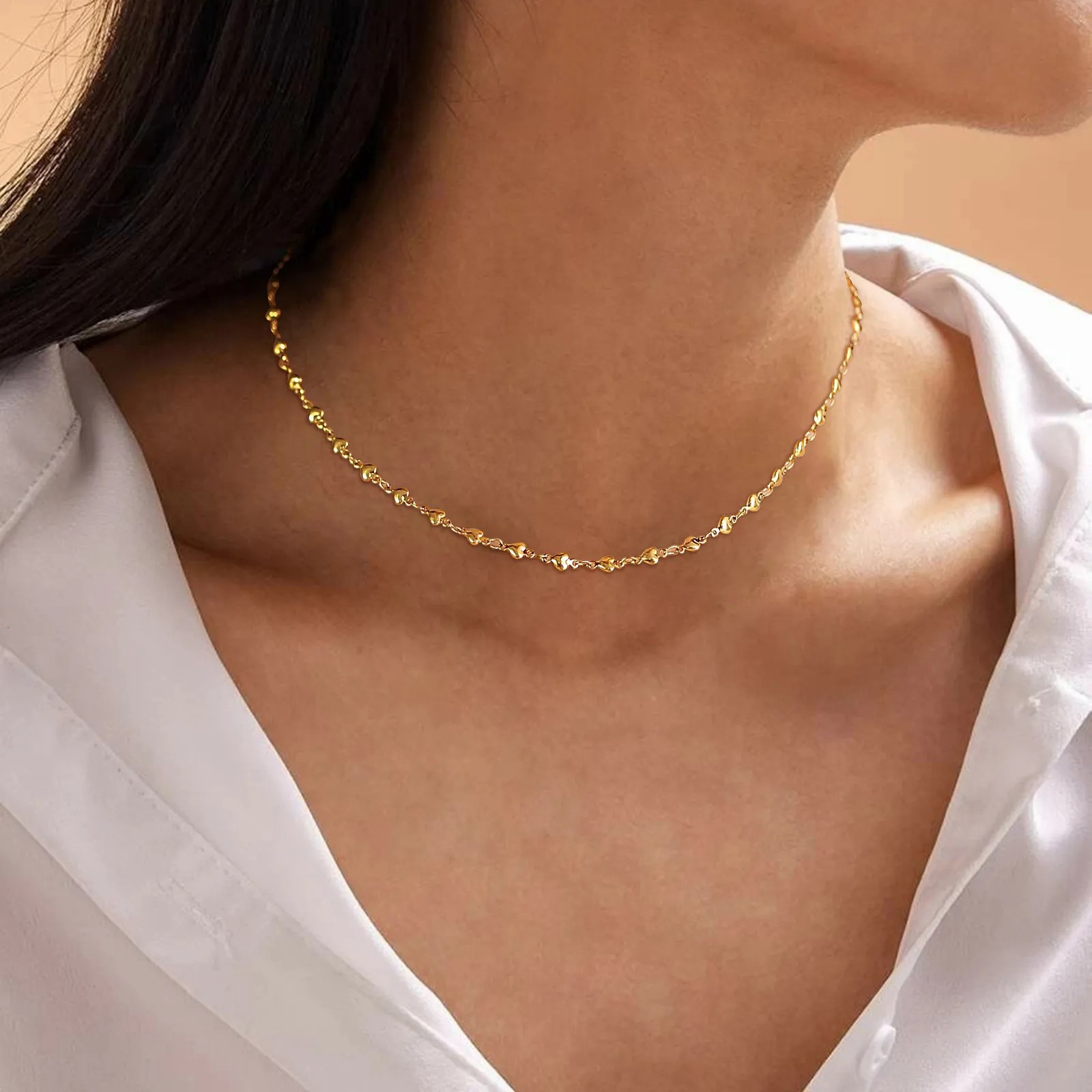 INS Style Simple Style Cross Solid Color Stainless Steel Plating 18K Gold Plated Necklace_colorza_10