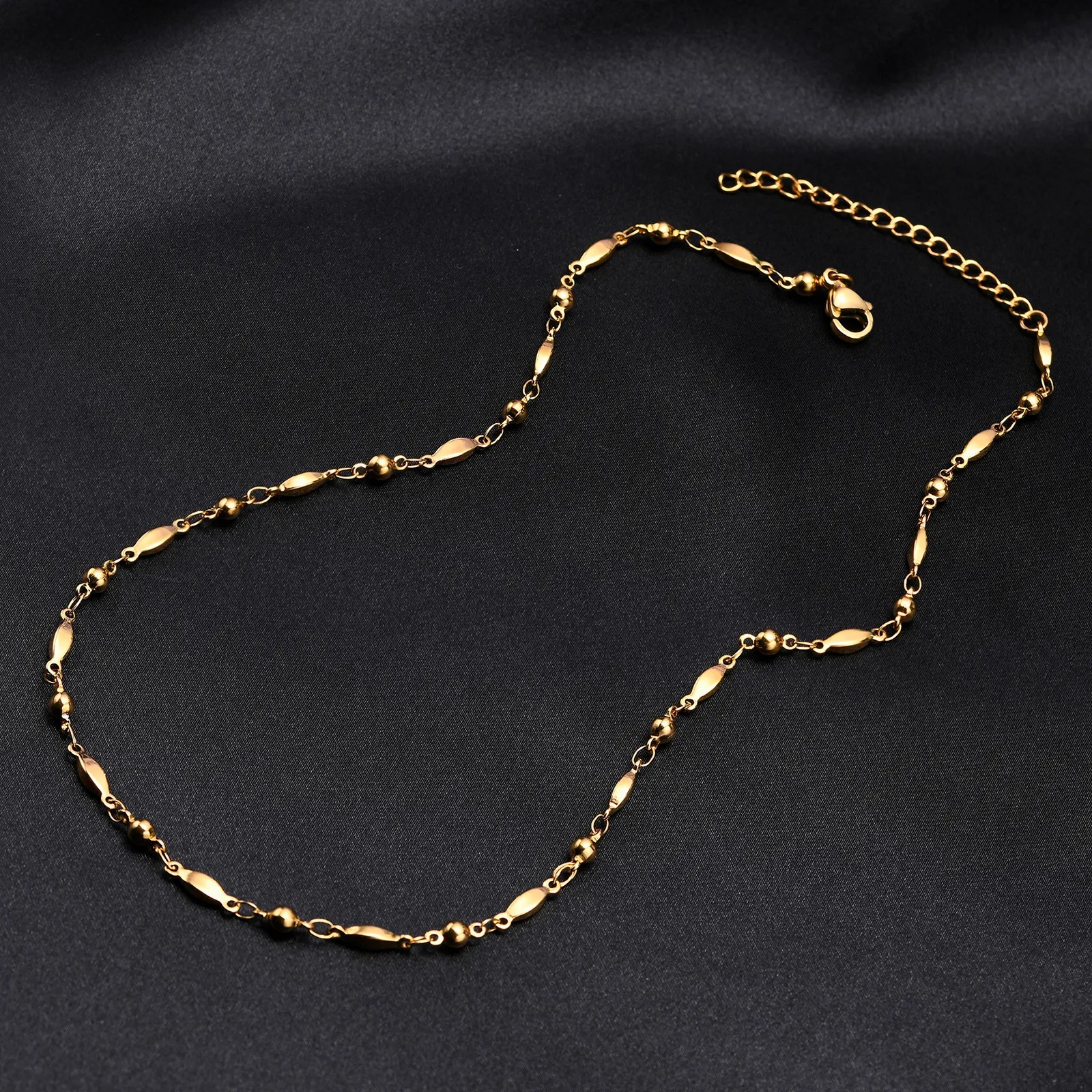 INS Style Simple Style Cross Solid Color Stainless Steel Plating 18K Gold Plated Necklace_colorza_13