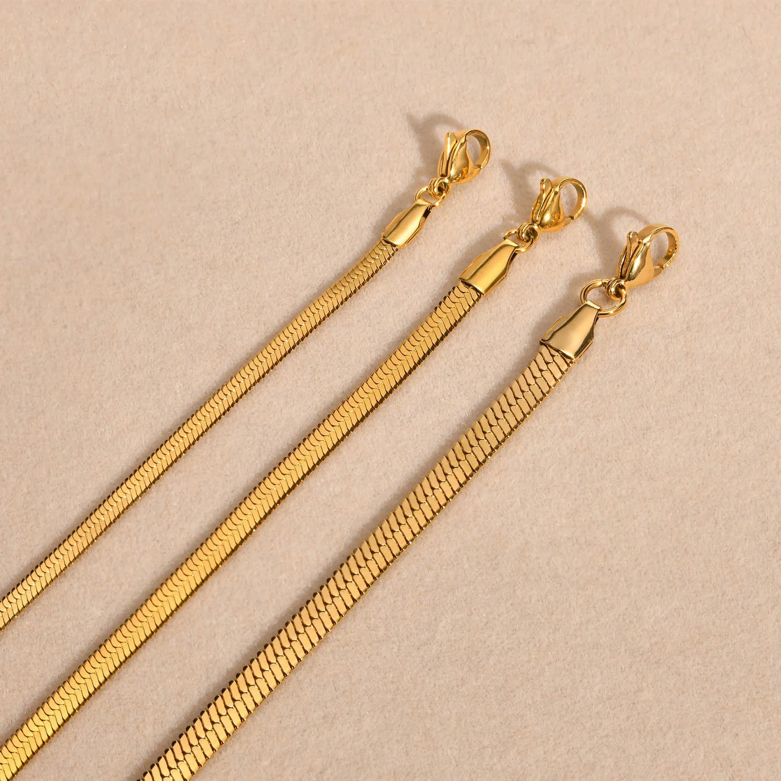 INS Style Retro Simple Style Solid Color Stainless Steel Plating 18K Gold Plated Necklace_colorza_7