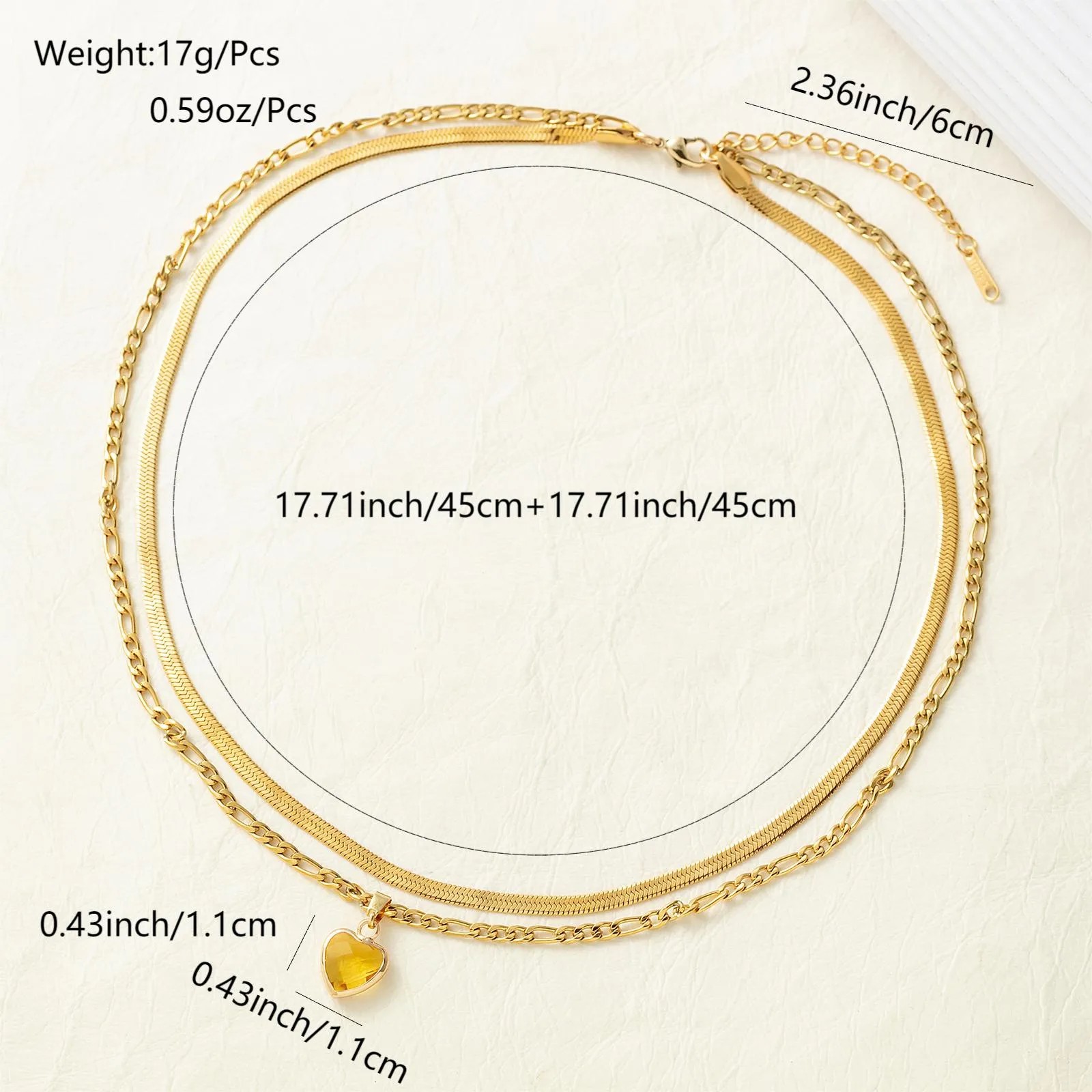 Hip-Hop Luxurious Heart Shape Titanium Steel Plating Inlay Zircon 18K Gold Plated Pendant Necklace_colorza_1