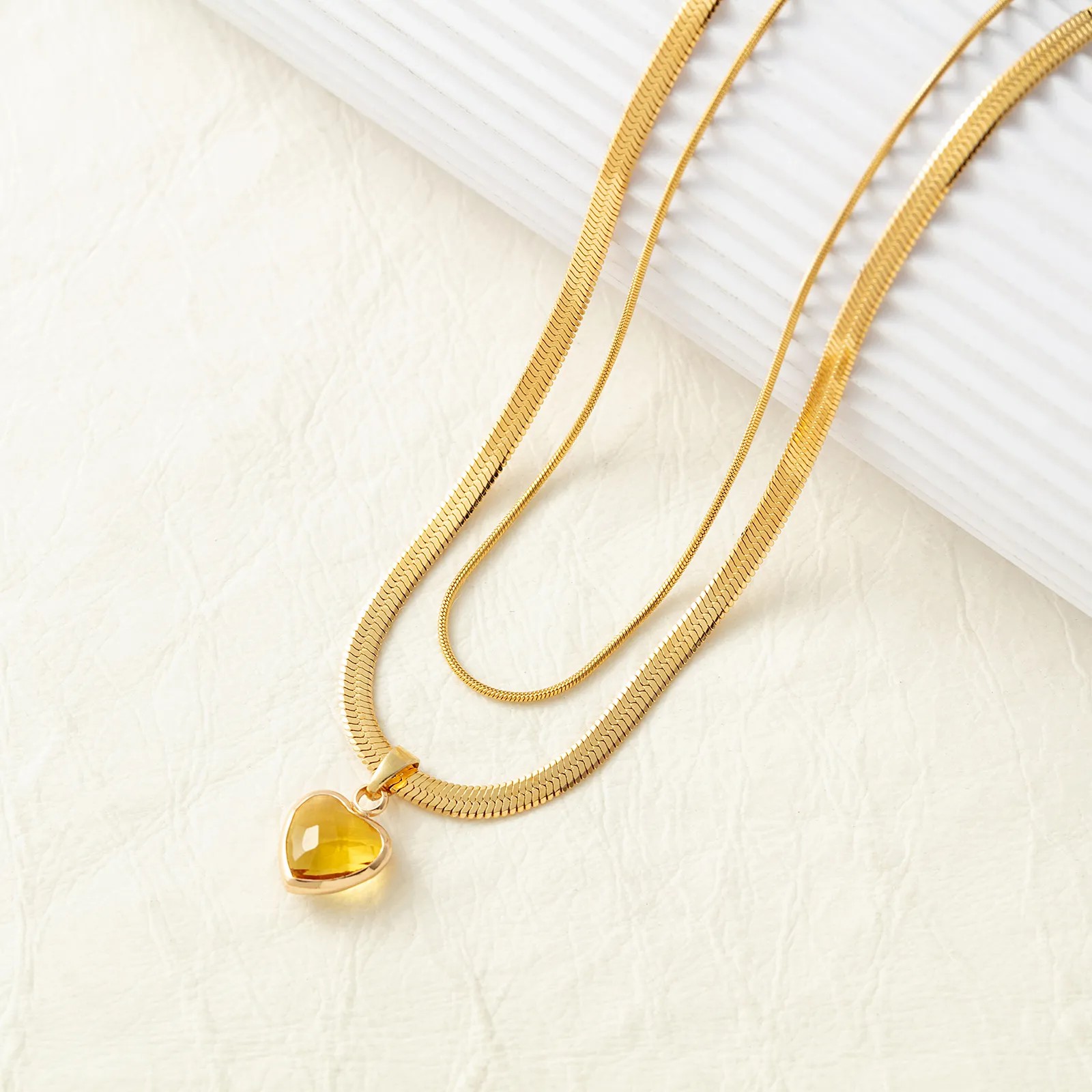 Hip-Hop Luxurious Heart Shape Titanium Steel Plating Inlay Zircon 18K Gold Plated Pendant Necklace_colorza_4