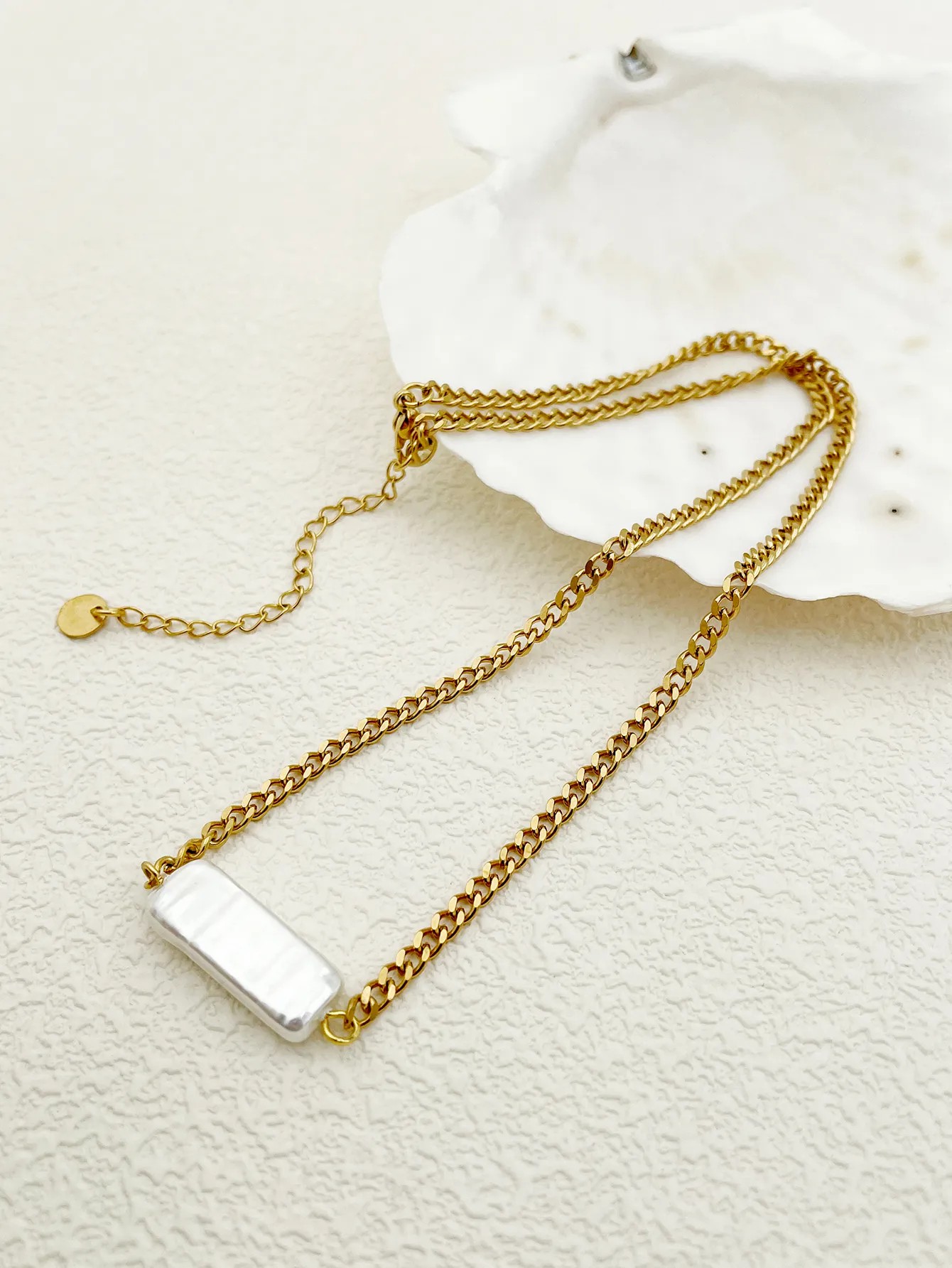 Casual Baroque Style Artistic Rectangle Stainless Steel Metal Plating Gold Plated Necklace_colorza_1