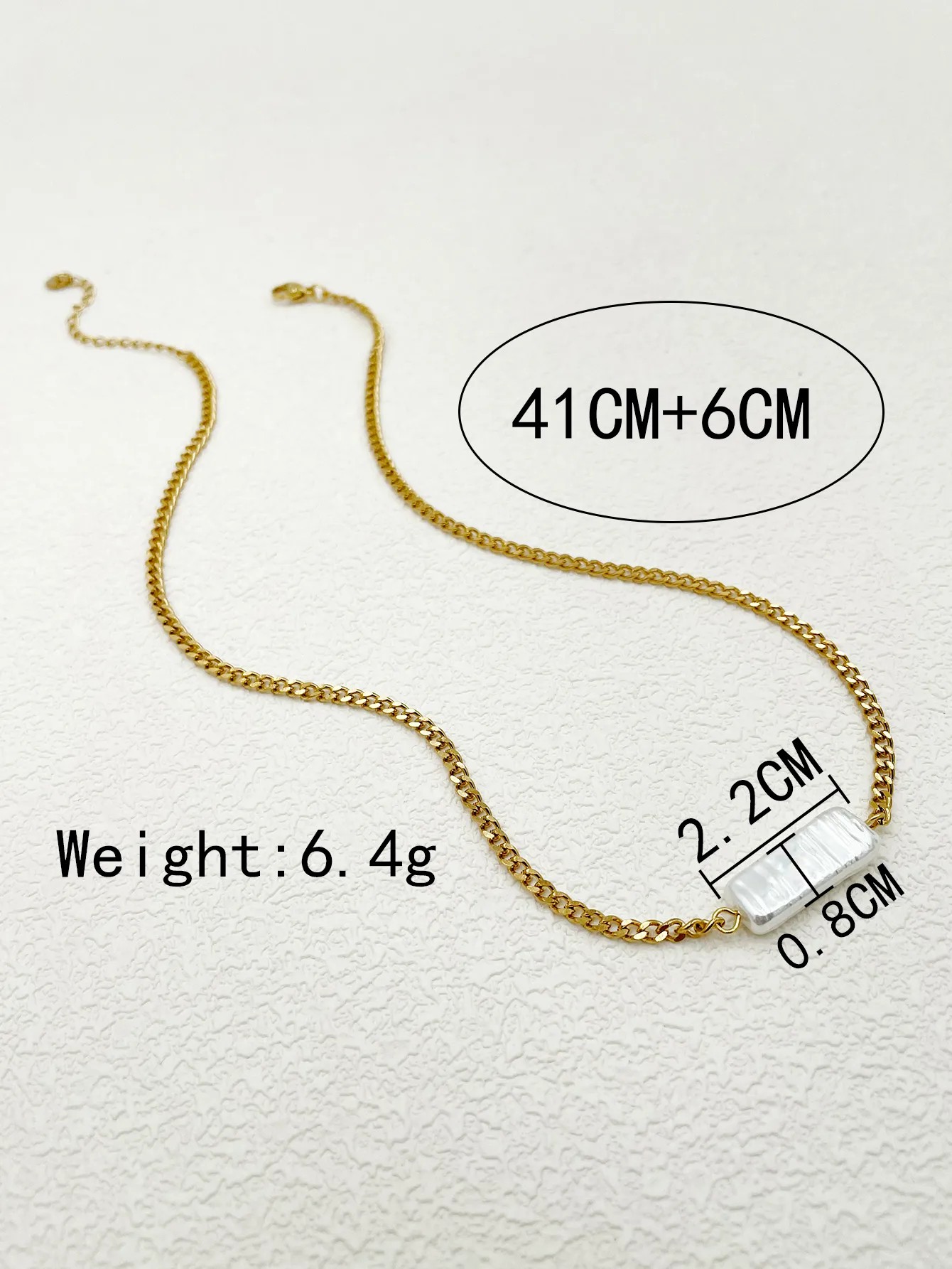 Casual Baroque Style Artistic Rectangle Stainless Steel Metal Plating Gold Plated Necklace_colorza_3