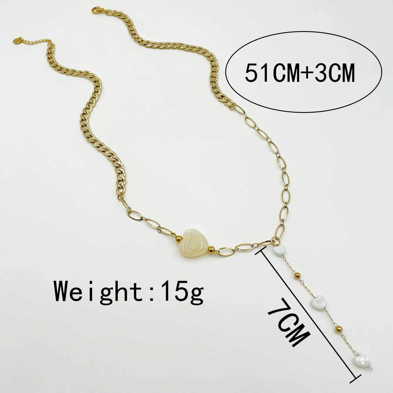 Glam Simple Style Artistic Heart Shape Stainless Steel Tassel Plating 14K Gold Plated Necklace_colorza_1