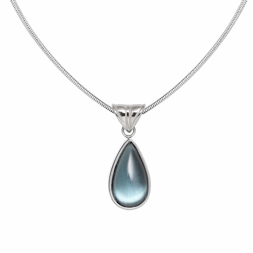 Elegant Simple Style Water Droplets Stainless Steel Plating Inlay Glass 18K Gold Plated Pendant Necklace_colorza_2