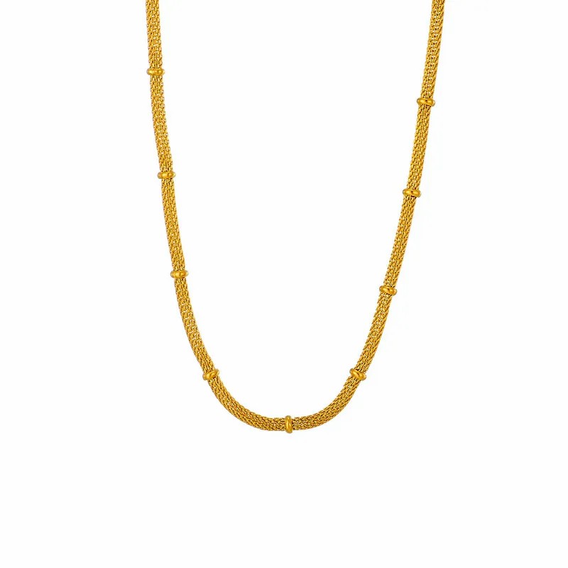 Casual Simple Style Solid Color Titanium Steel Plating Hollow Out 18K Gold Plated Necklace_colorza_4