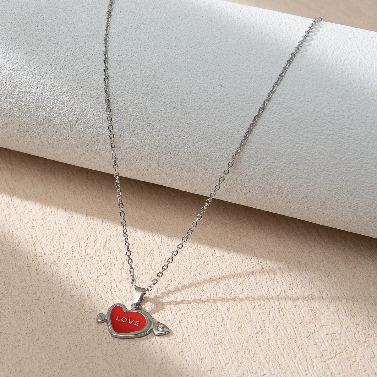 Commute Korean Style Letter Wings Butterfly Stainless Steel Plating Inlay Rhinestones Silver Plated Pendant Necklace_colorza_6