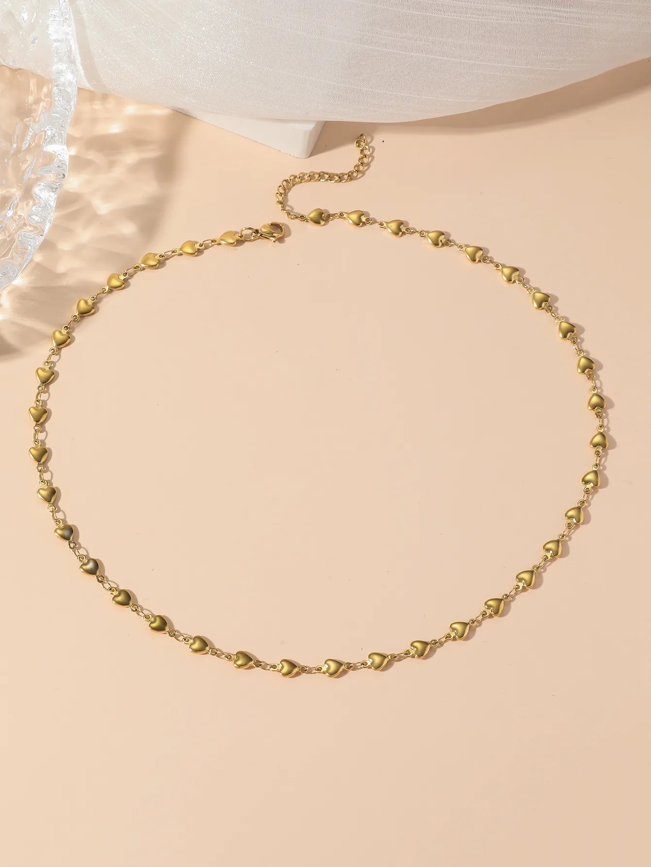 Elegant Simple Style Heart Shape Titanium Steel Plating 18K Gold Plated Necklace_colorza_1