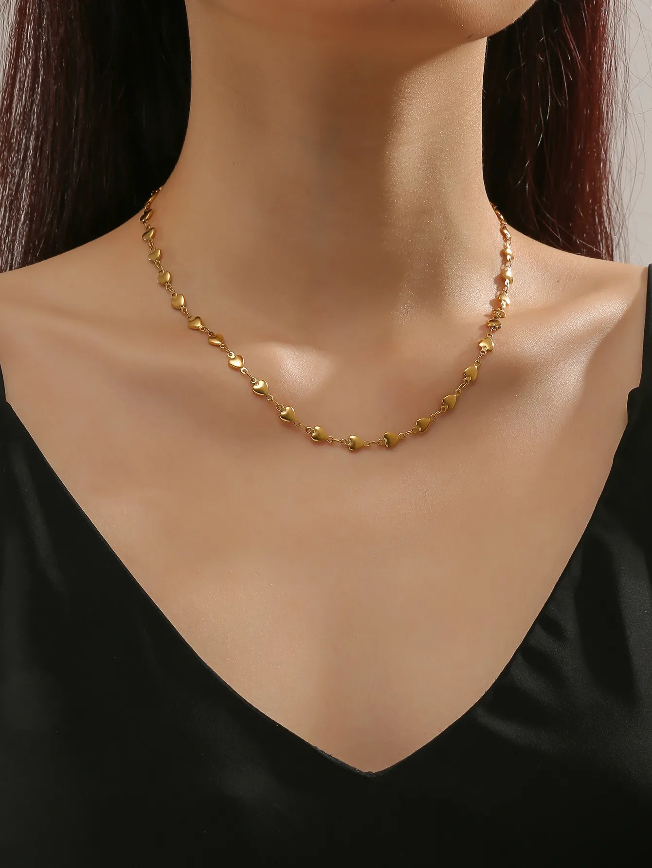Elegant Simple Style Heart Shape Titanium Steel Plating 18K Gold Plated Necklace_colorza_2