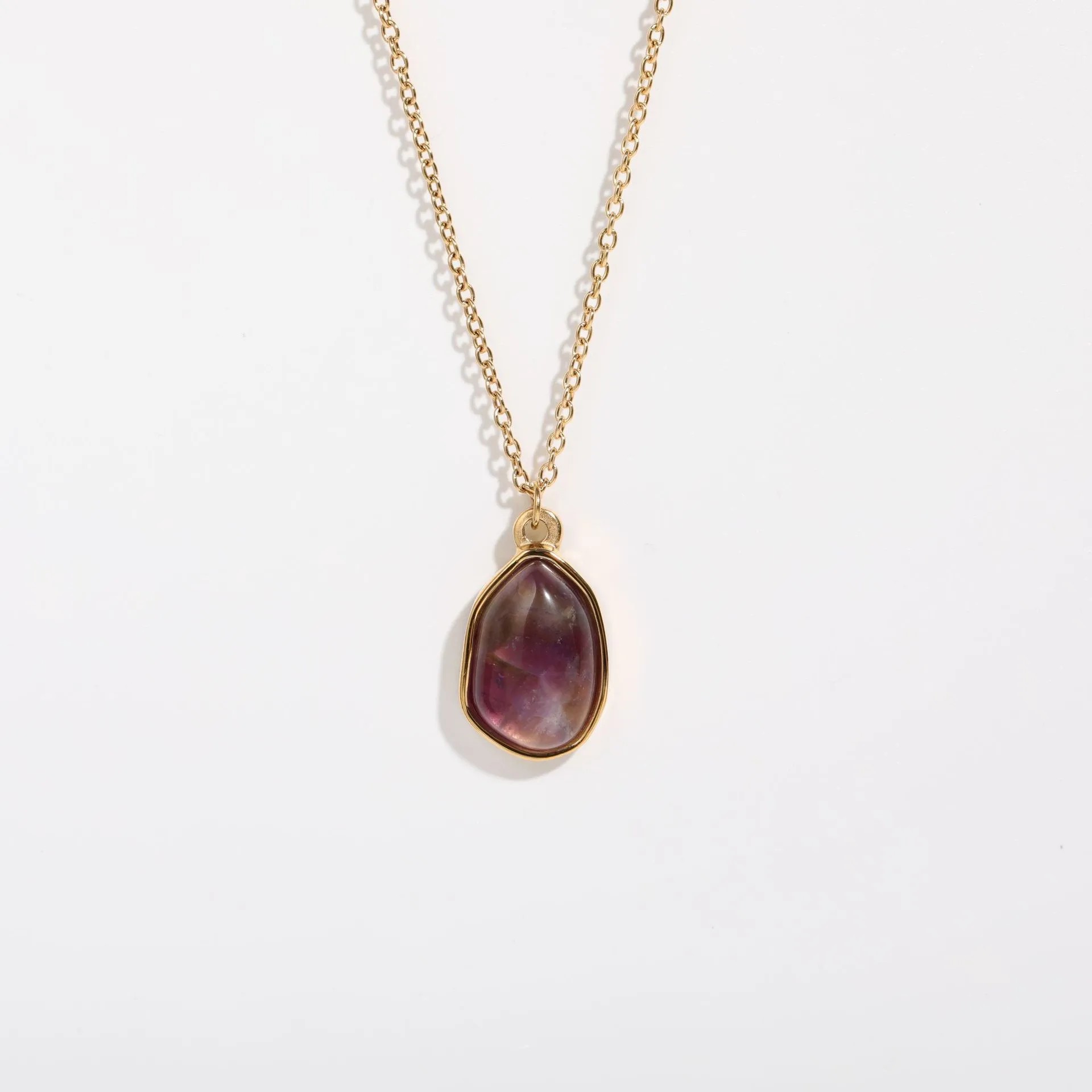 Retro Streetwear Irregular Geometric Stainless Steel Plating Titanium Steel 18K Gold Plated Pendant Necklace Long Necklace_colorza_1
