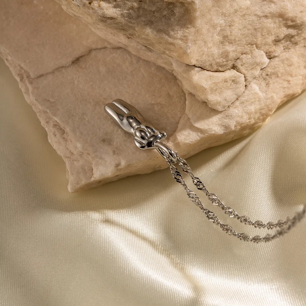 INS Style Casual Human Stainless Steel Plating Pendant Necklace_colorza_3