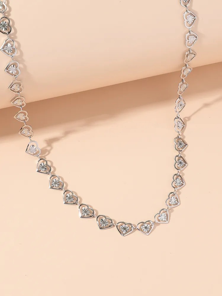 Elegant Heart Shape Titanium Steel Polishing Necklace_colorza_1