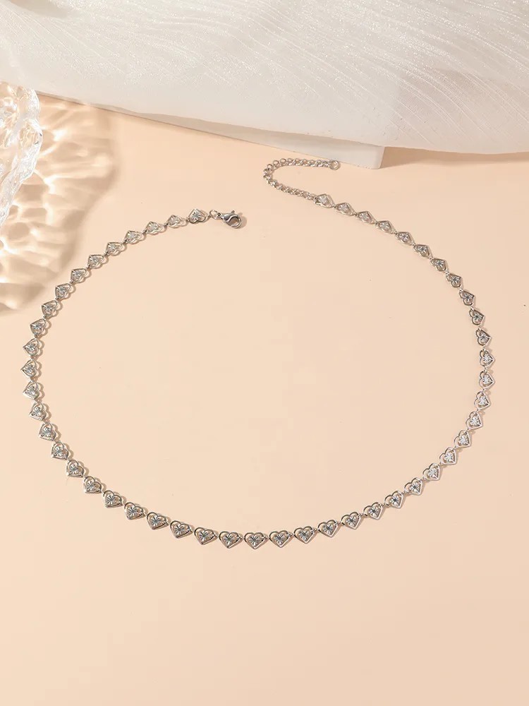 Elegant Heart Shape Titanium Steel Polishing Necklace_colorza_2