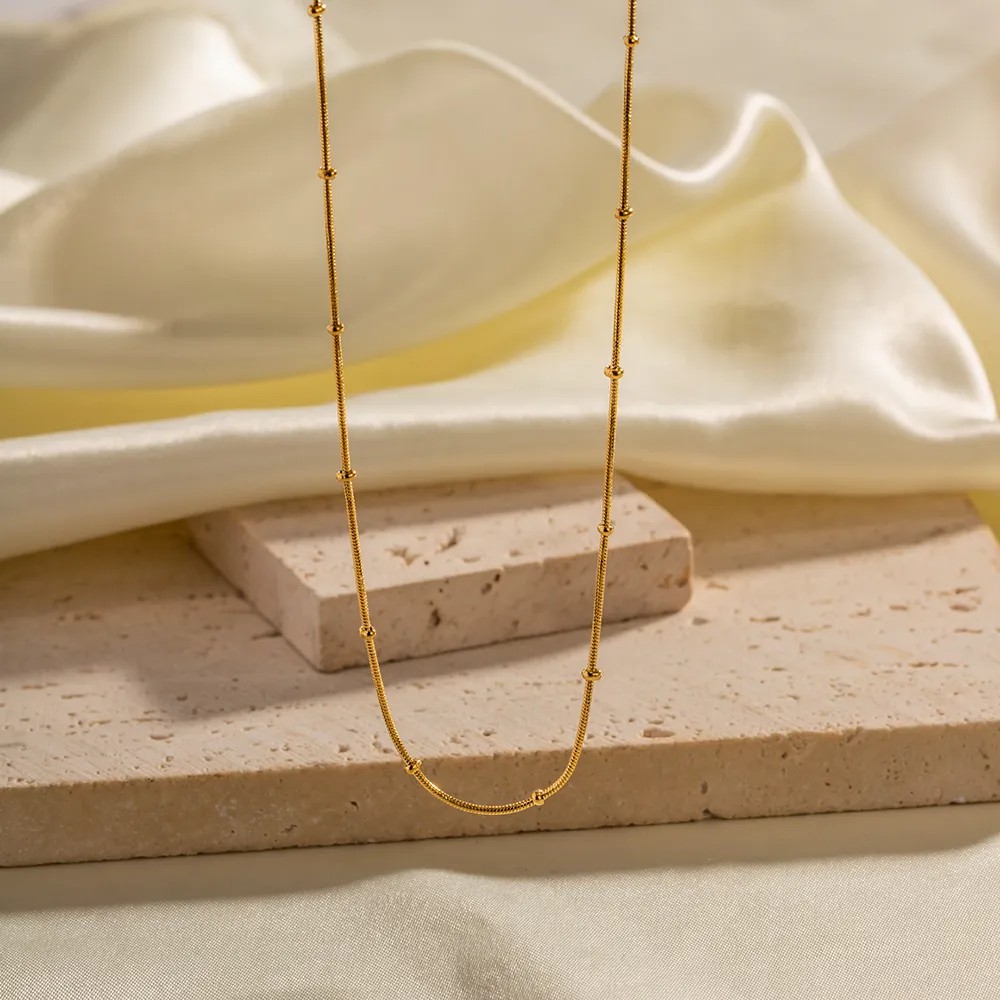 Simple Style Round Stainless Steel Plating 18K Gold Plated Necklace_colorza_2