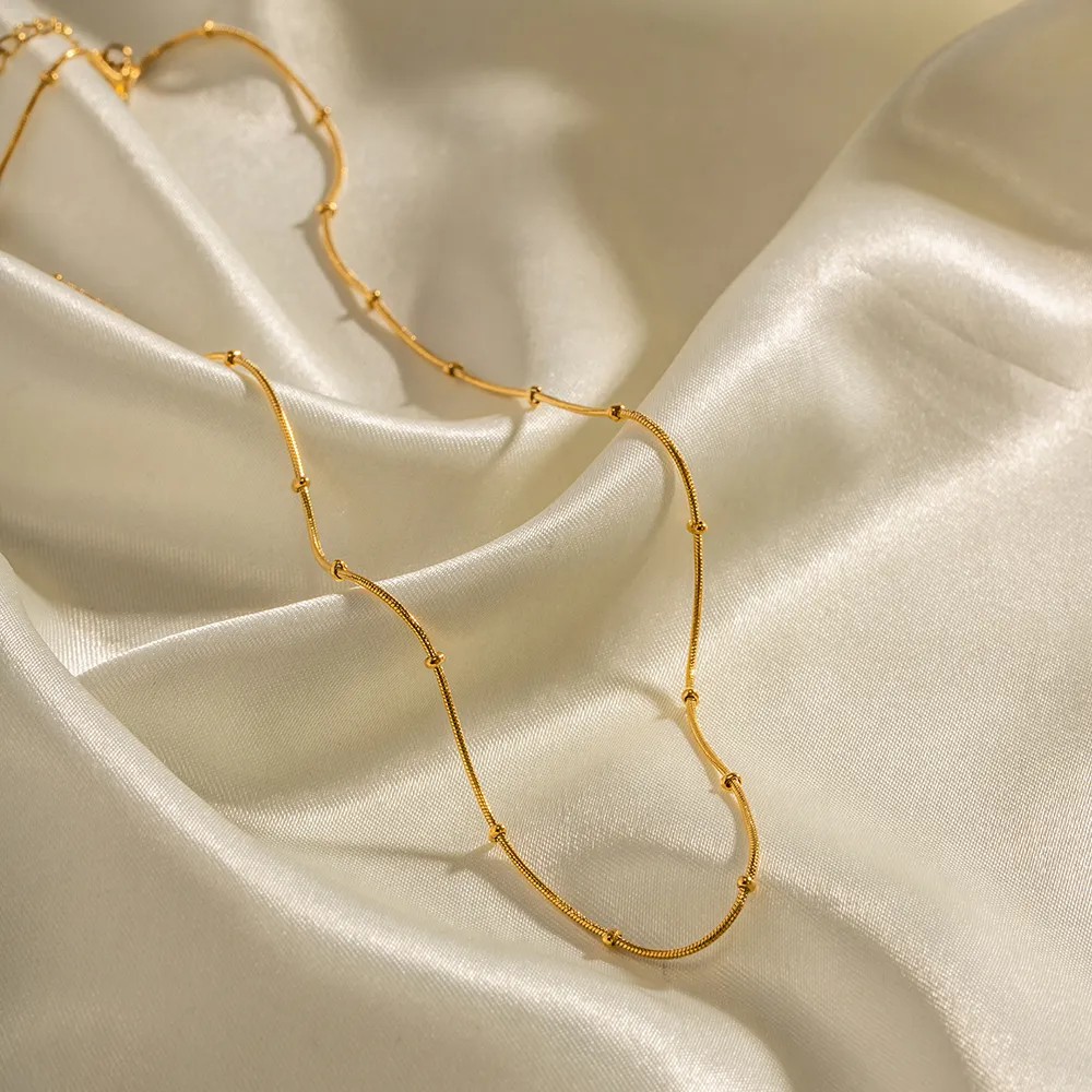 Simple Style Round Stainless Steel Plating 18K Gold Plated Necklace_colorza_3