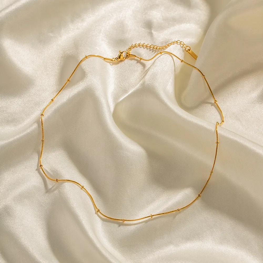 Simple Style Round Stainless Steel Plating 18K Gold Plated Necklace_colorza_4