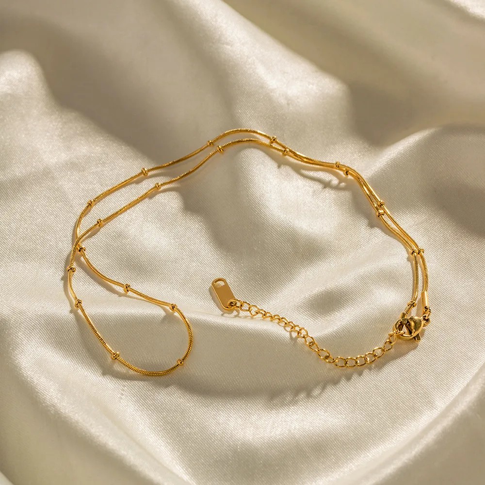 Simple Style Round Stainless Steel Plating 18K Gold Plated Necklace_colorza_5