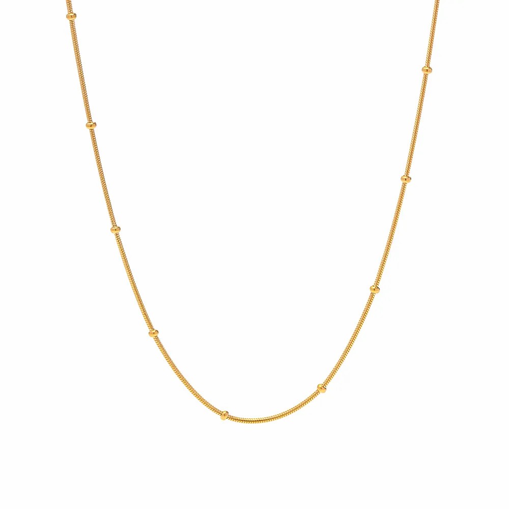 Simple Style Round Stainless Steel Plating 18K Gold Plated Necklace_colorza_6