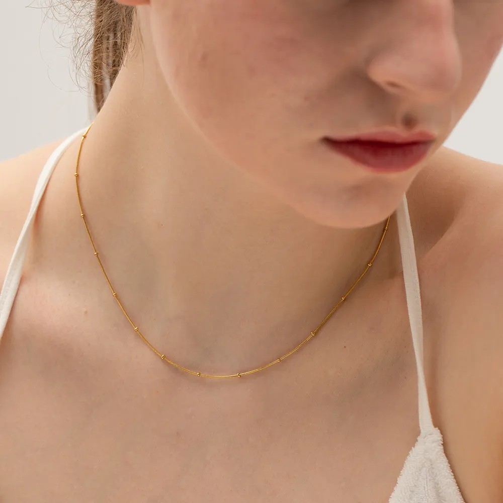 Simple Style Round Stainless Steel Plating 18K Gold Plated Necklace_colorza_7