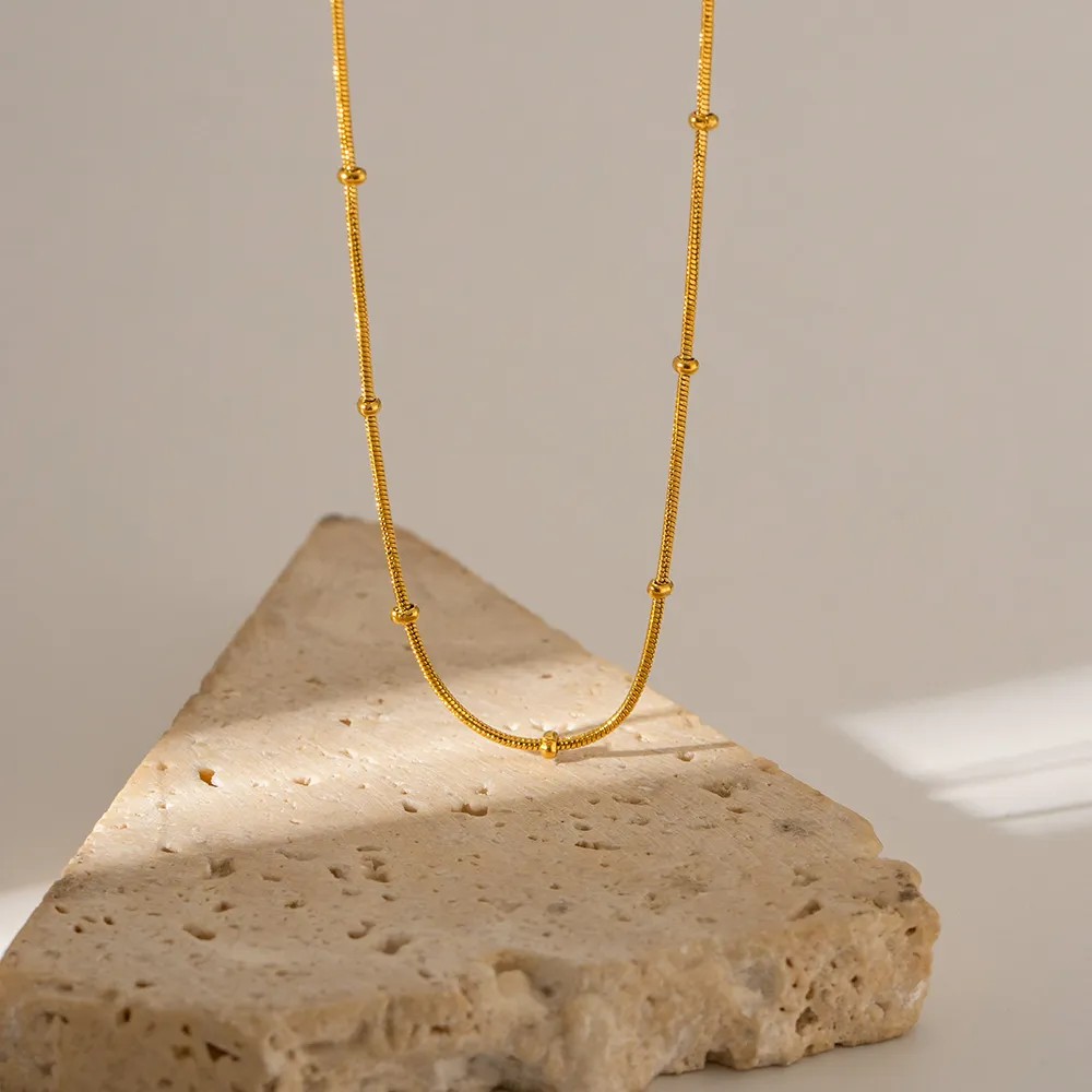 Simple Style Round Stainless Steel Plating 18K Gold Plated Necklace_colorza_8