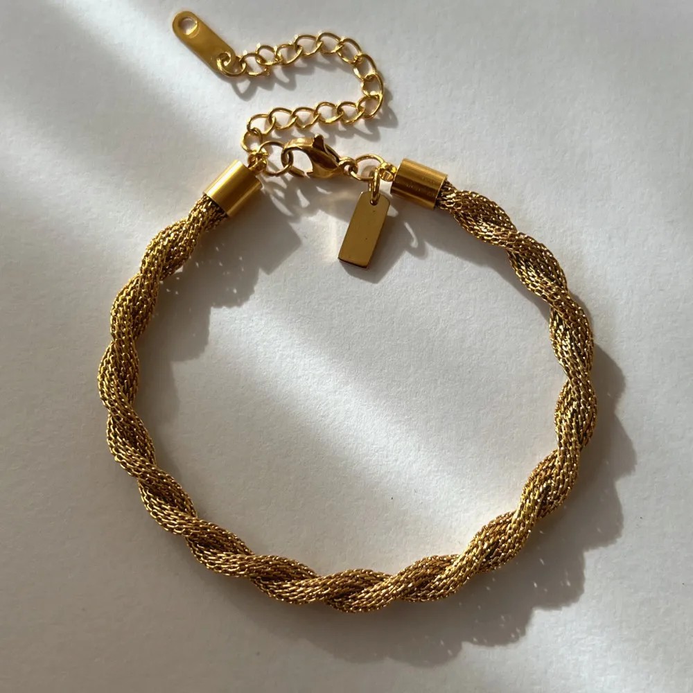 Hip-Hop Retro Twist Titanium Steel Plating 18K Gold Plated Necklace_colorza_5