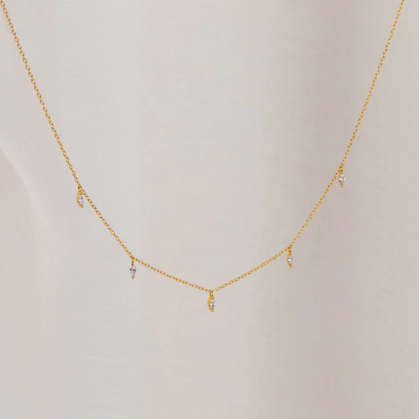 Simple Style Solid Color Titanium Steel Plating Inlay Zircon 18K Gold Plated Necklace_colorza_1