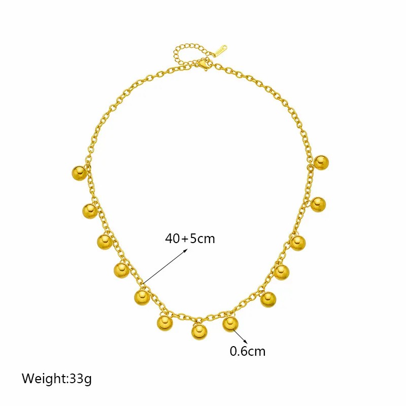 Casual Simple Style Ball Titanium Steel Plating 18K Gold Plated Necklace_colorza_4