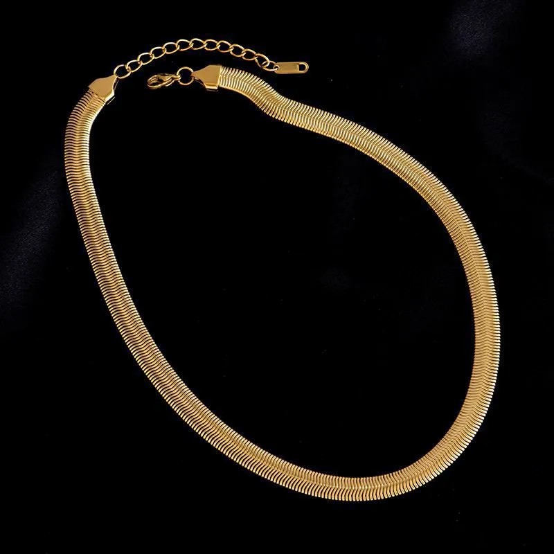 Simple Style Solid Color Titanium Steel Plating 18K Gold Plated Necklace_colorza_3