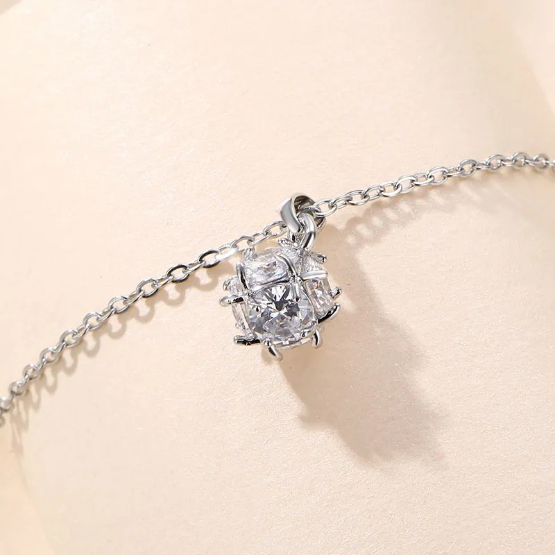 Elegant Round Stainless Steel Plating Inlay Zircon 18K Gold Plated Pendant Necklace_colorza_4