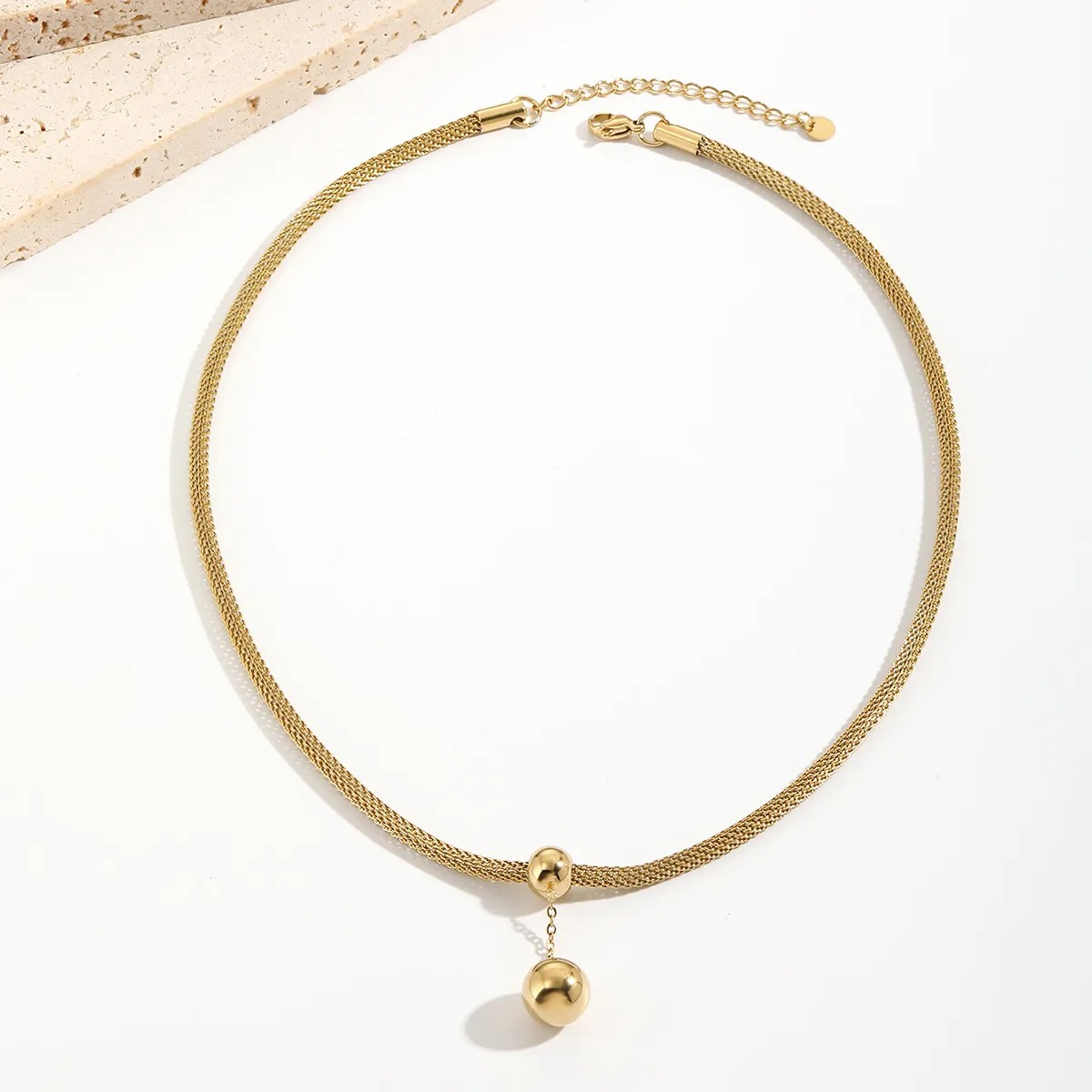 Vintage Style Streetwear Round Stainless Steel Polishing Plating 14K Gold Plated Pendant Necklace_colorza_2