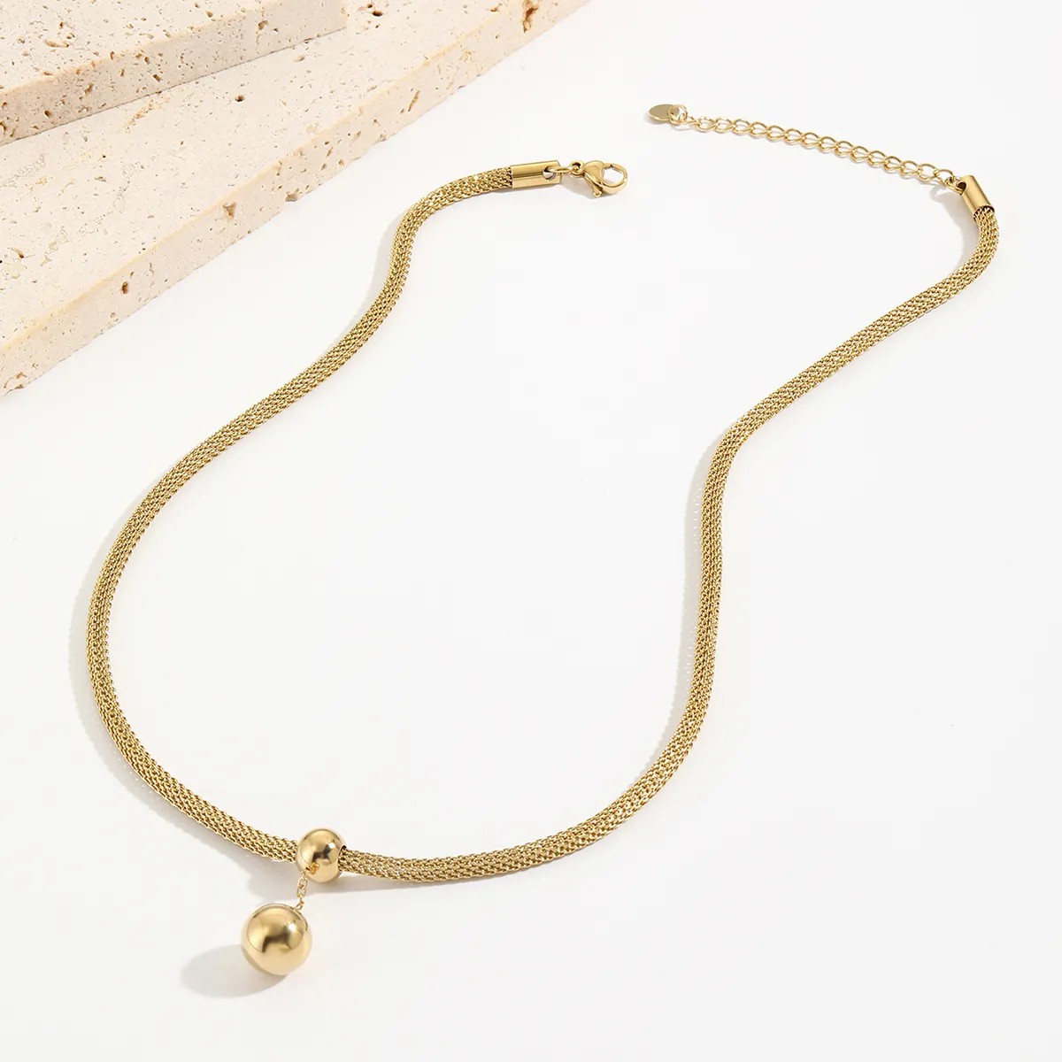 Vintage Style Streetwear Round Stainless Steel Polishing Plating 14K Gold Plated Pendant Necklace_colorza_3