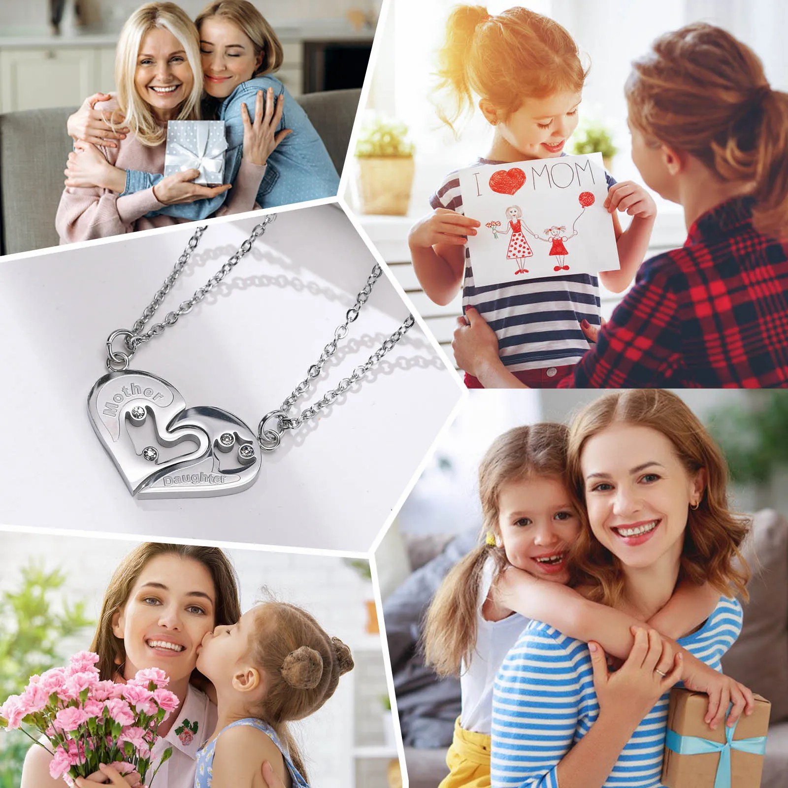 MAMA Simple Style Letter Stainless Steel Inlay Zircon Pendant Necklace_colorza_1