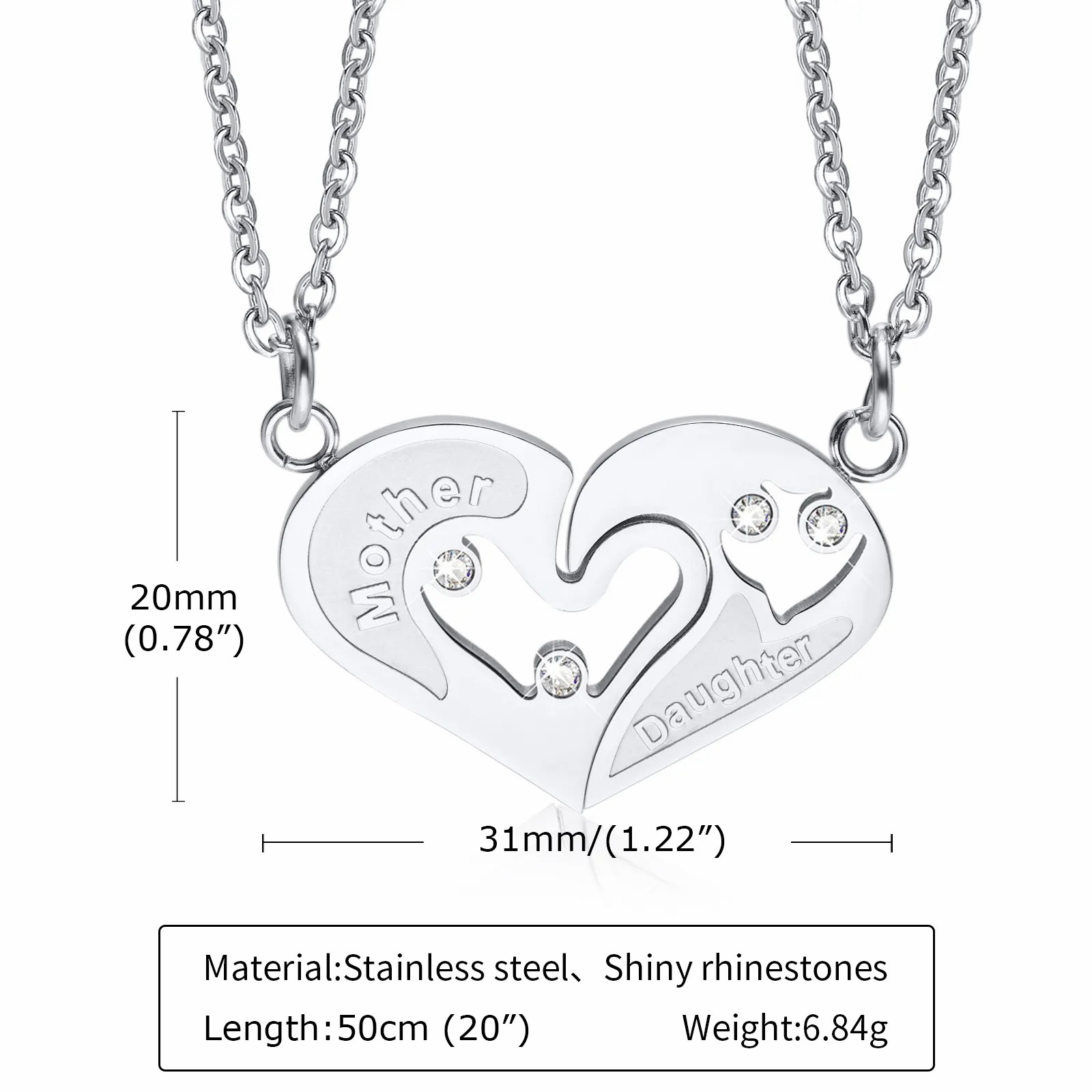 MAMA Simple Style Letter Stainless Steel Inlay Zircon Pendant Necklace_colorza_4