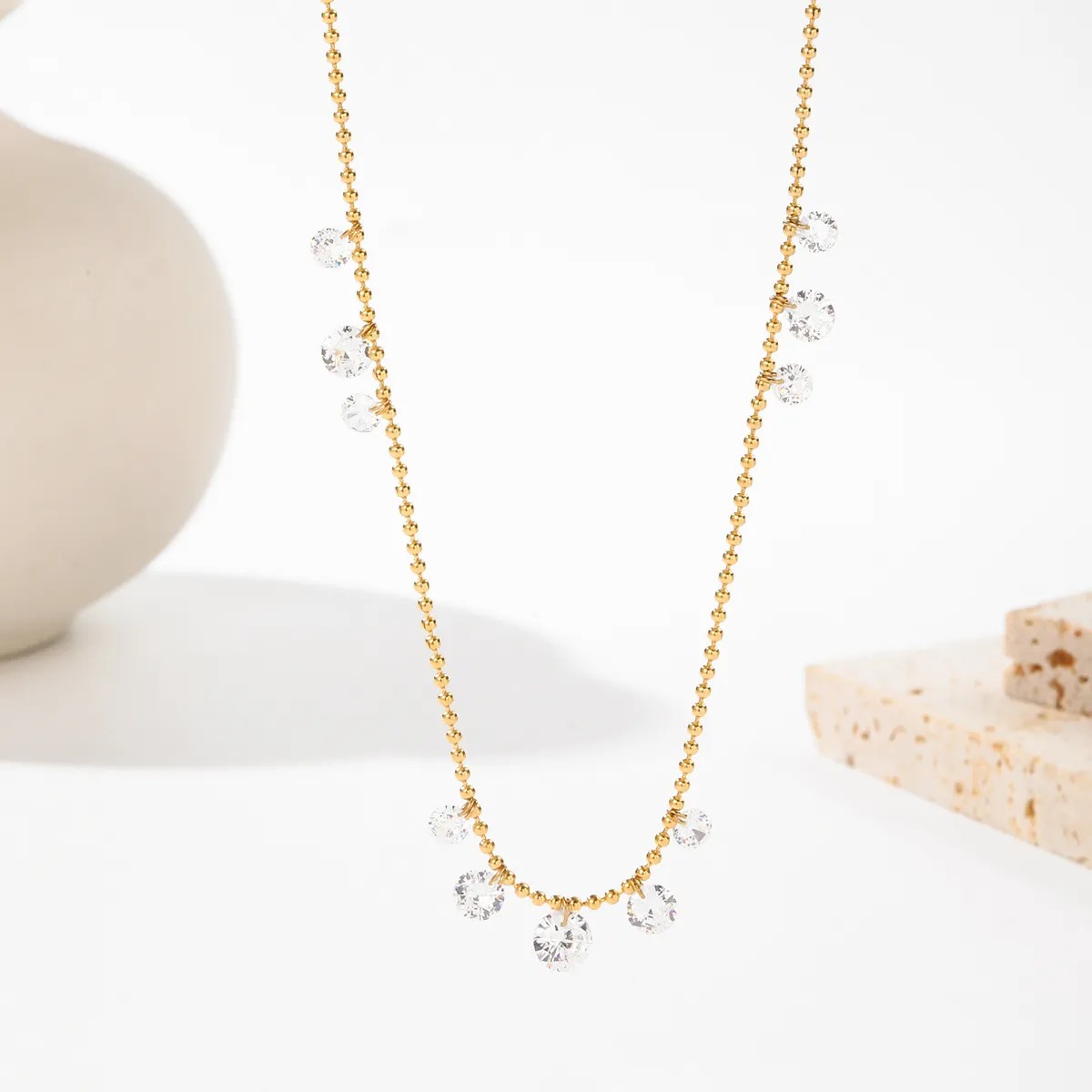 Elegant Simple Style Geometric Stainless Steel Plating 14K Gold Plated Long Necklace_colorza_2