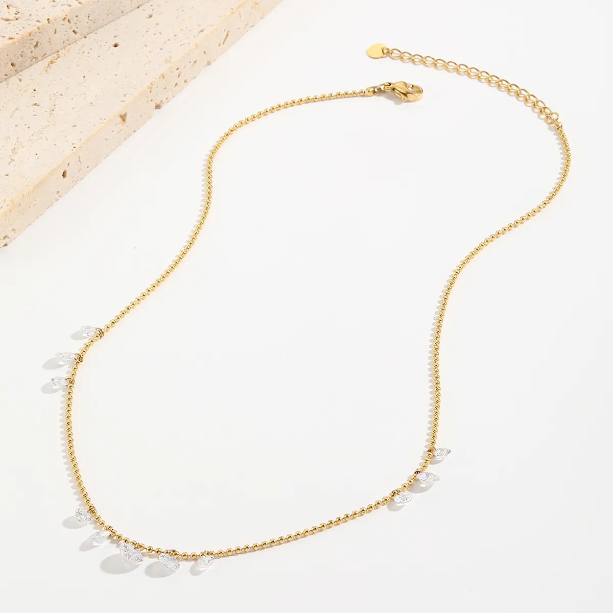 Elegant Simple Style Geometric Stainless Steel Plating 14K Gold Plated Long Necklace_colorza_3