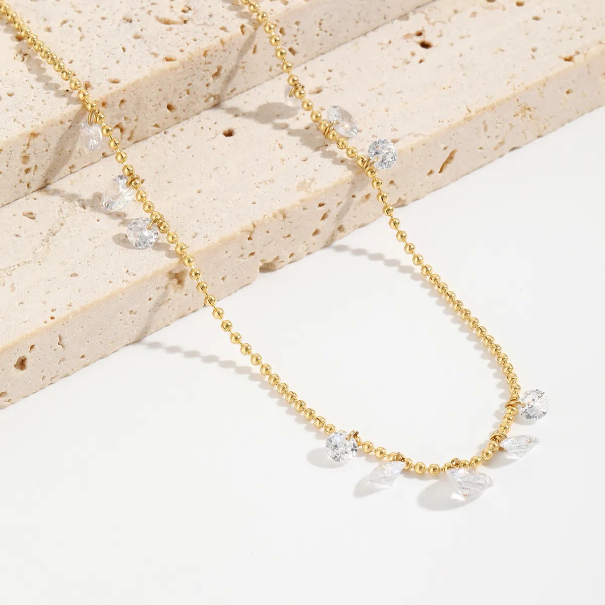 Elegant Simple Style Geometric Stainless Steel Plating 14K Gold Plated Long Necklace_colorza_4